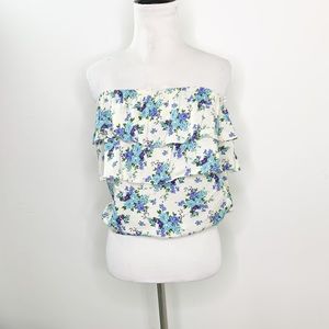 Planet Blue Blu Moon Floral Strapless Tube Top